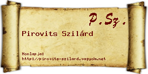 Pirovits Szilárd névjegykártya
