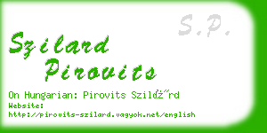 szilard pirovits business card